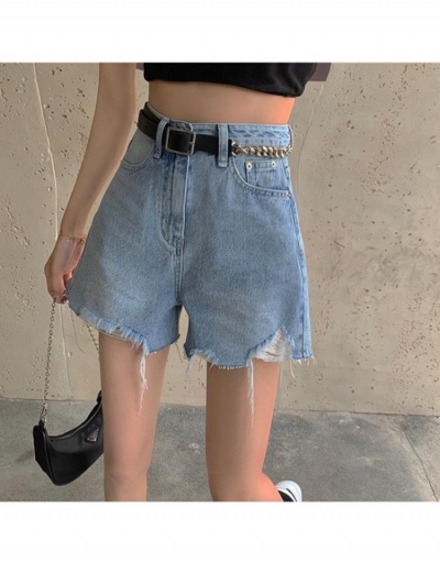  High Waist Casual Denim Short Pants With Belt #795880 $27.04 USD, Wholesale Fashion Jeans