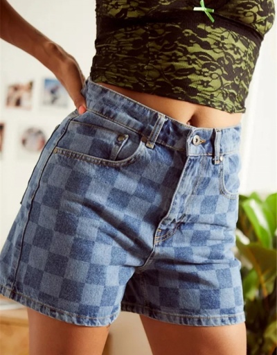  Design Sense Plaid Denim Women's Hot Pants #795888 $29.25 USD, Wholesale Fashion Jeans