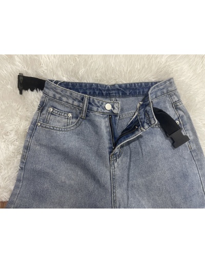 Replica  Fashion Casual Ripped Pure Color Women's Denim Jeans #795890 $28.73 USD for Wholesale