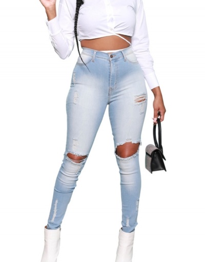  Personality Fashion Ripped Raged Hem Denim Jeans #795891 $27.59 USD, Wholesale Fashion Jeans