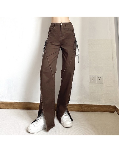 Replica  Fashion Style Bandage Reverse Seam Split Hem Jeans #795894 $39.94 USD for Wholesale