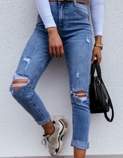 Denim Ripped Pencil Long Jeans #795897 $26.33 USD, Wholesale Fashion Jeans