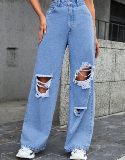  Street Style Casual Ripped Jeans For Women #795898 $27.59 USD, Wholesale Fashion Jeans