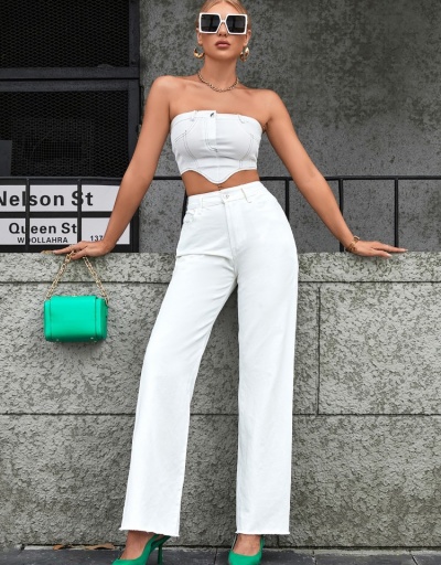 Replica Women Fashion Denim Wide-leg Long Jeans  #795901 $24.90 USD for Wholesale