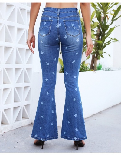 Replica American Flag Pattern Flare Jean Trousers For Women #795904 $46.82 USD for Wholesale