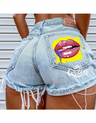 Sexy Women Cartoon Printing Tassels Short Pants  #795909 $26.07 USD, Wholesale Fashion Jeans