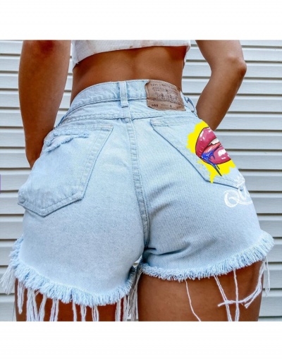 Replica Sexy Women Cartoon Printing Tassels Short Pants  #795909 $26.07 USD for Wholesale