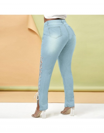 Replica Fashion Ripped Pencil Jeans For Women #795911 $34.58 USD for Wholesale