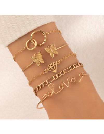 Alloy Butterfly Letter Bracelet Sets For Women #795912 $6.01 USD, Wholesale Fashion Bracelet