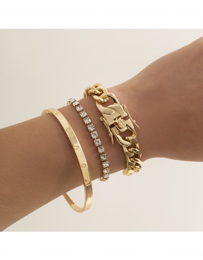 Replica Hip Hop Geometric Rhinestone Bracelet Sets #795913 $8.12 USD for Wholesale