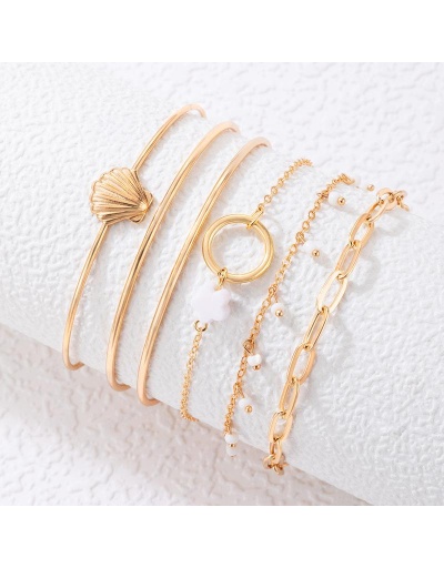 Replica  Fashion Alloy Ring Shell Hands Chain Sets For Women #795916 $6.37 USD for Wholesale