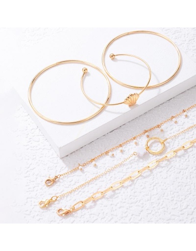 Replica  Fashion Alloy Ring Shell Hands Chain Sets For Women #795916 $6.37 USD for Wholesale