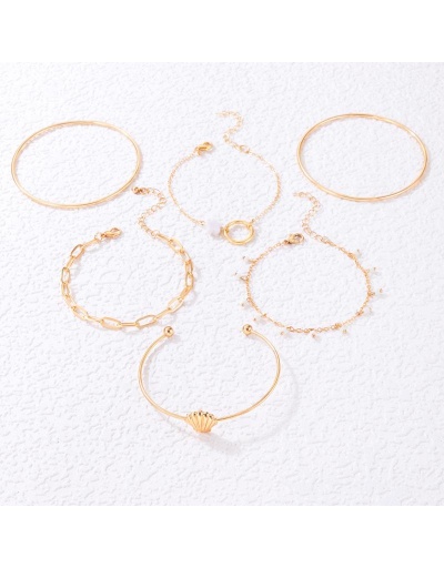 Replica  Fashion Alloy Ring Shell Hands Chain Sets For Women #795916 $6.37 USD for Wholesale