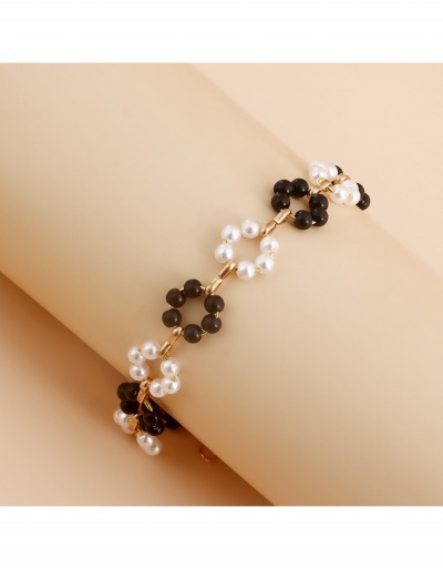 Replica  Fashion Contrast Color Faux Pearl Flower Bracelet #795917 $5.71 USD for Wholesale