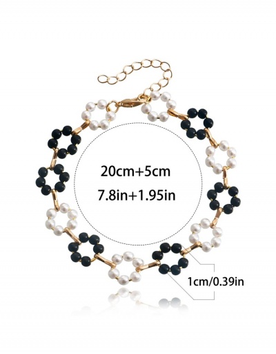 Replica  Fashion Contrast Color Faux Pearl Flower Bracelet #795917 $5.71 USD for Wholesale