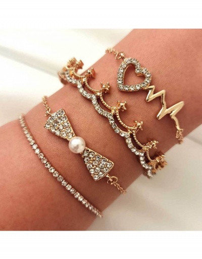 2022 Trendy Rhinestone 4 Piece Bracelet Set #795922 $5.75 USD, Wholesale Fashion Bracelet