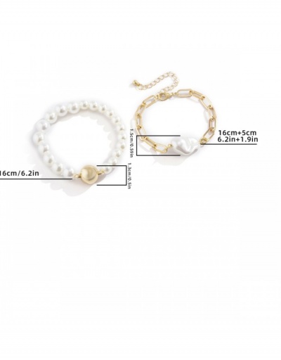 Replica  Fashion Simple Faux Pearl Double Layer Women's Bracelet #795933 $6.10 USD for Wholesale