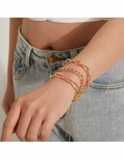 Alloy Solid Chain Layered Bracelets For Women #795937 $4.34 USD, Wholesale Fashion Bracelet