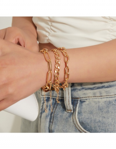 Replica Alloy Solid Chain Layered Bracelets For Women #795937 $4.34 USD for Wholesale