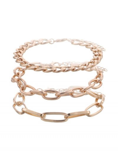 Replica Alloy Solid Chain Layered Bracelets For Women #795937 $4.34 USD for Wholesale