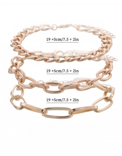 Replica Alloy Solid Chain Layered Bracelets For Women #795937 $4.34 USD for Wholesale