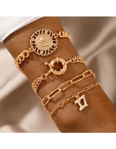 New Stylish Hollow Out Golden Bracelet Sets #795942 $5.99 USD, Wholesale Fashion Bracelet