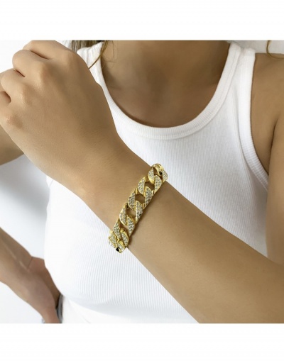 Replica  Retro Punk Style Rhinestone Simple Bracelet For Women #795945 $12.15 USD for Wholesale