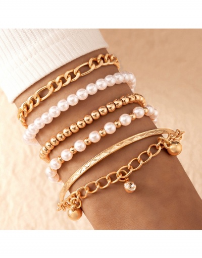  Multi Layered Alloy Faux Pearl Bracelet Hands Chain #795965 $6.61 USD, Wholesale Fashion Bracelet