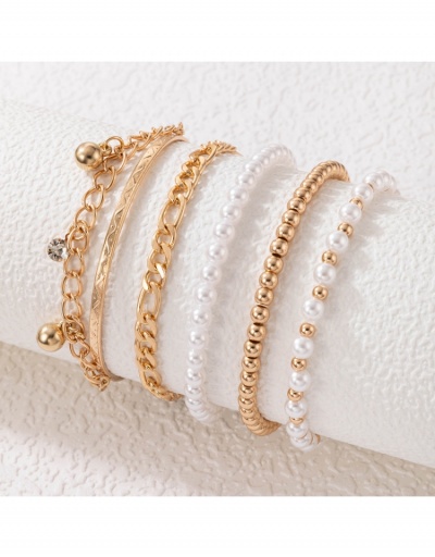 Replica  Multi Layered Alloy Faux Pearl Bracelet Hands Chain #795965 $6.61 USD for Wholesale