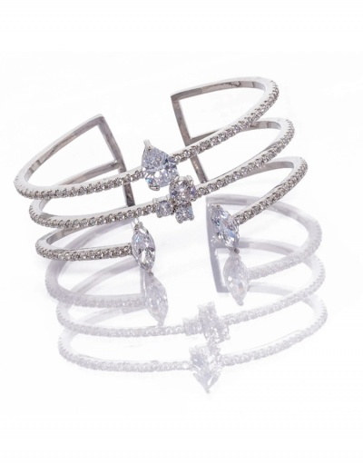 Replica Unique Hollow Out Water Drop Rhinestone Bracelets #795966 $15.79 USD for Wholesale