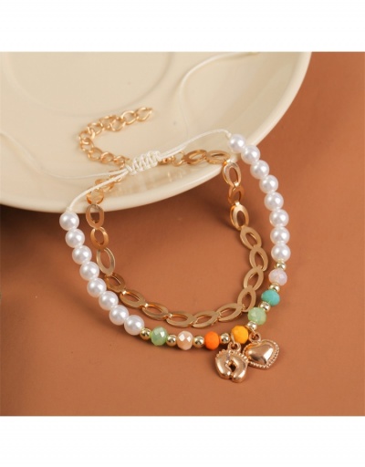 Replica Latest Faux Pearl Heart Pendant Bracelets #795969 $6.45 USD for Wholesale