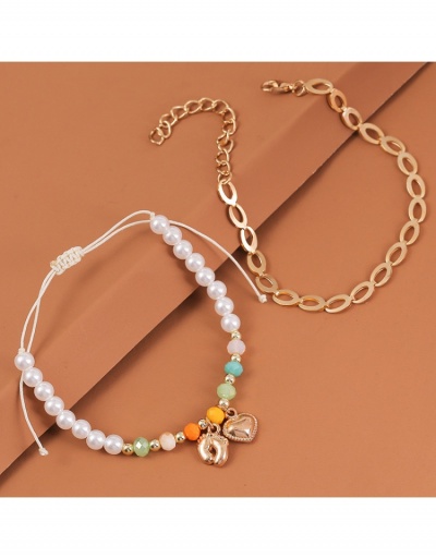 Replica Latest Faux Pearl Heart Pendant Bracelets #795969 $6.45 USD for Wholesale