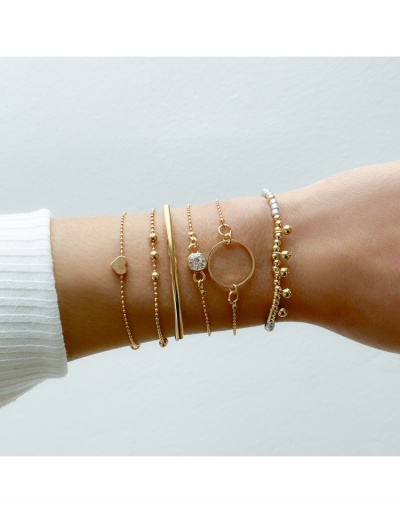 Replica  Fashion Hollow Out Geometric Metal Bracelet Sets #795976 $7.54 USD for Wholesale