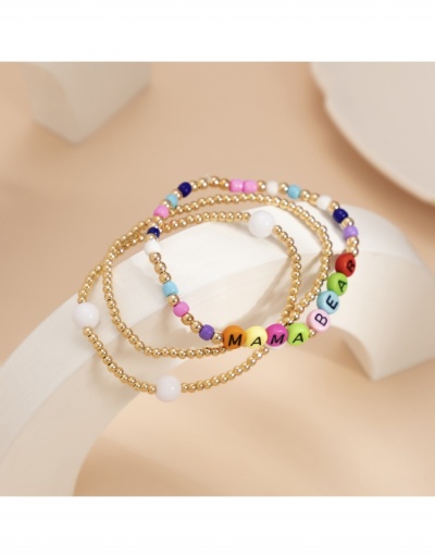 Replica  Acrylic Letter Contrast Color Beaded Bracelet Sets #795977 $5.94 USD for Wholesale