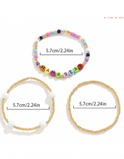 Replica  Acrylic Letter Contrast Color Beaded Bracelet Sets #795977 $5.94 USD for Wholesale