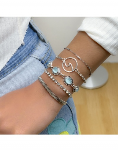 Vintage Metal Rhinestone Chain Bracelet Sets #795978 $7.83 USD, Wholesale Fashion Bracelet