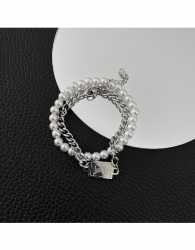  Faux Pearl Letter Chain Ladies Bracelet #795979 $5.80 USD, Wholesale Fashion Bracelet