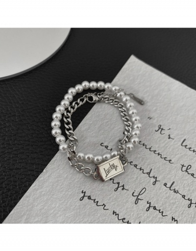 Replica  Faux Pearl Letter Chain Ladies Bracelet #795979 $5.80 USD for Wholesale