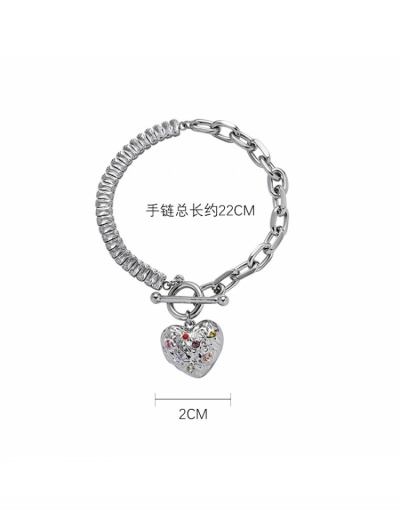 Replica  Heart Rhinestone Colorblock Bracelet #796009 $12.95 USD for Wholesale