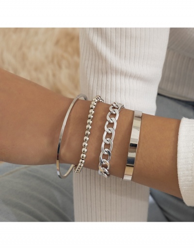 Open Solid Alloy Bracelets Sets For Women #796010 $7.54 USD, Wholesale Fashion Bracelet