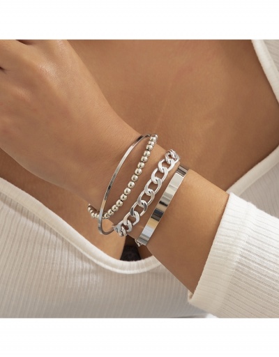 Replica Open Solid Alloy Bracelets Sets For Women #796010 $7.54 USD for Wholesale