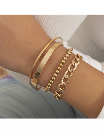 Replica Open Solid Alloy Bracelets Sets For Women #796010 $7.54 USD for Wholesale