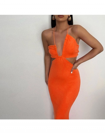 Replica  Sexy Solid Hollowed Out Sleeveless Maxi Dress Sleeveless #796019 $22.44 USD for Wholesale