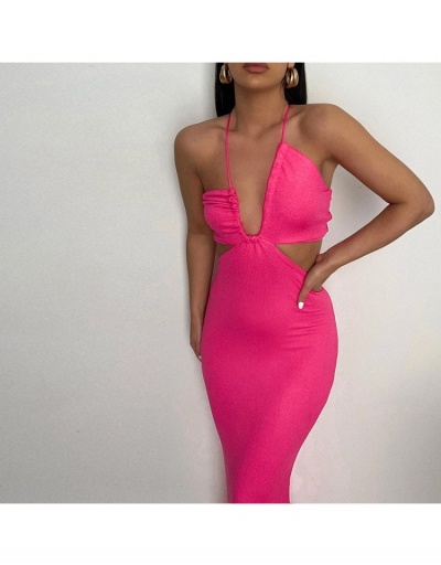 Replica  Sexy Solid Hollowed Out Sleeveless Maxi Dress Sleeveless #796019 $22.44 USD for Wholesale