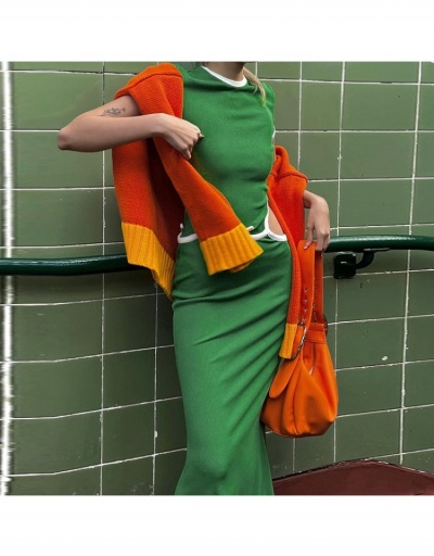 Replica Ladies Trendy Hollow Out Green T Shirt Maxi Dress Short Sleeve Crew Neck #796021 $22.49 USD for Wholesale