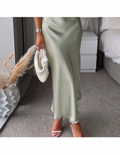 Replica  Sexy V-Neck Pure Color Midi Dress For Women Sleeveless V Neck #796022 $22.75 USD for Wholesale