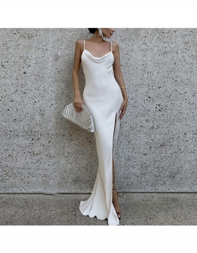  Pure Color Temperament Split Hem Backless Long Dress Sleeveless #796023 $24.38 USD, Wholesale Fashion Maxi Dresses