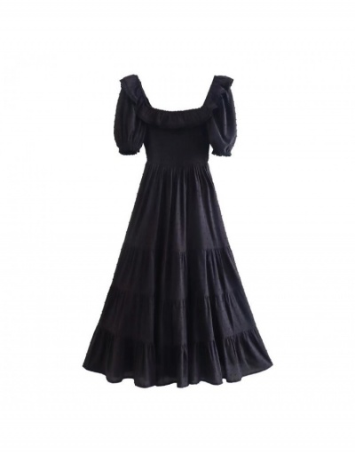 Replica  2022 Puff Sleeve Square Collar Maxi Dress Half Sleeve Square Neck #796028 $54.63 USD for Wholesale