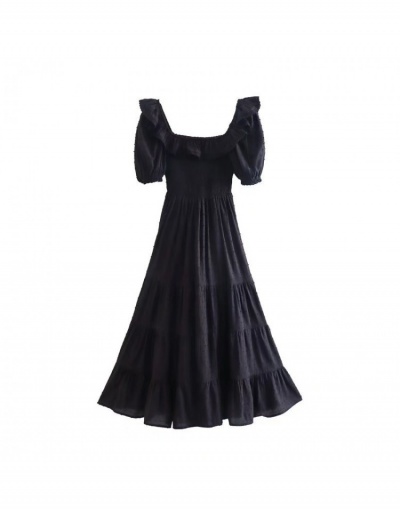 Replica  2022 Puff Sleeve Square Collar Maxi Dress Half Sleeve Square Neck #796028 $54.63 USD for Wholesale