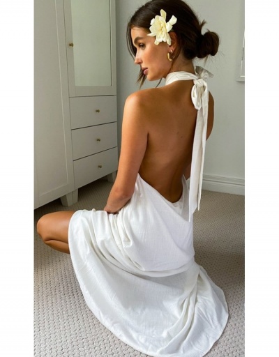 Replica  Summer Style Backless Halter Dress Sleeveless Halter #796033 $26.53 USD for Wholesale